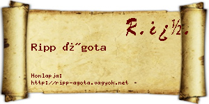 Ripp Ágota névjegykártya
